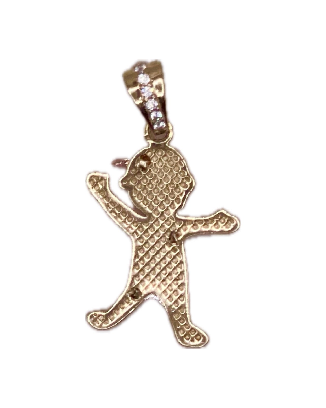 14k CZ Big Boy With Hat Pendant