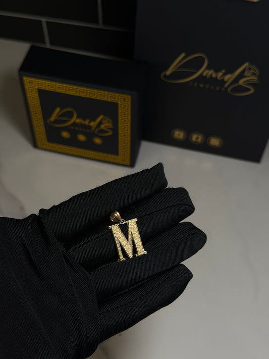 14K Custom Initial "M" Pendant