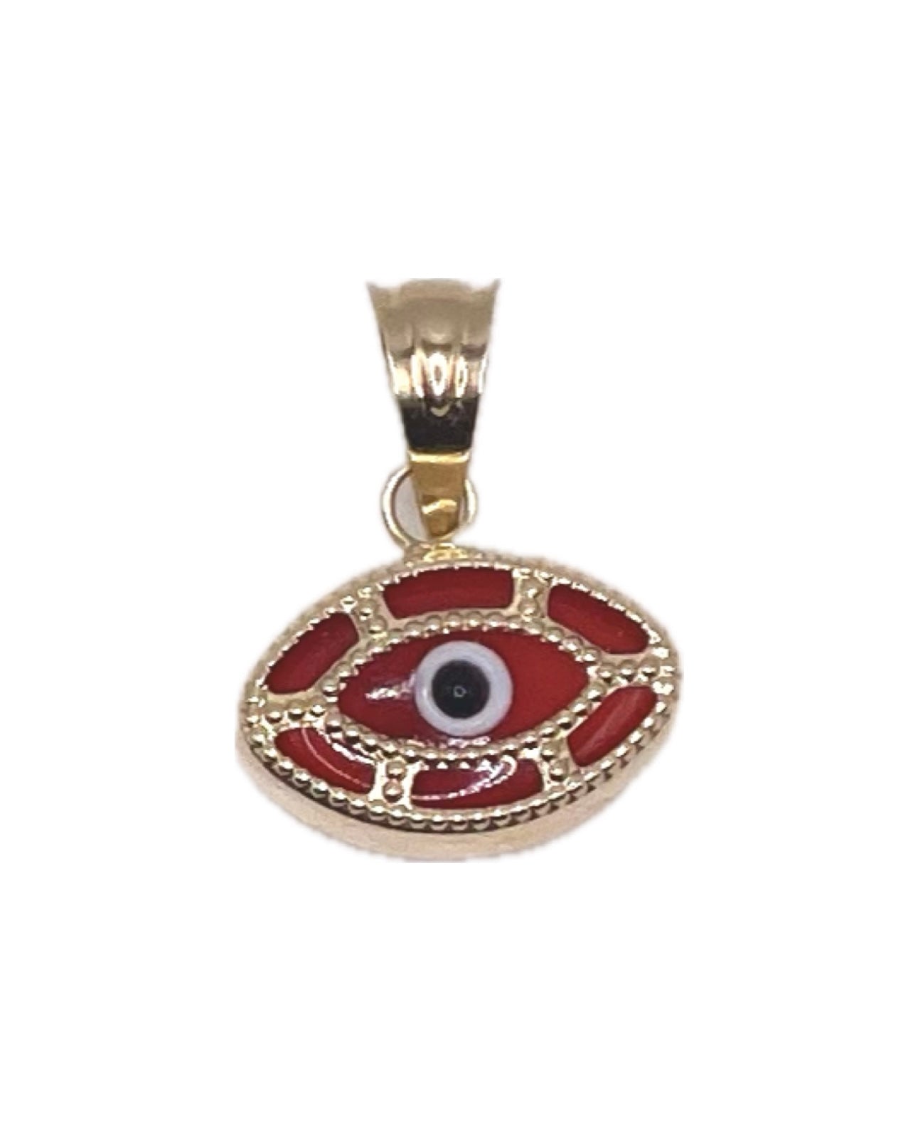 14K Red Evil Eye Pendant