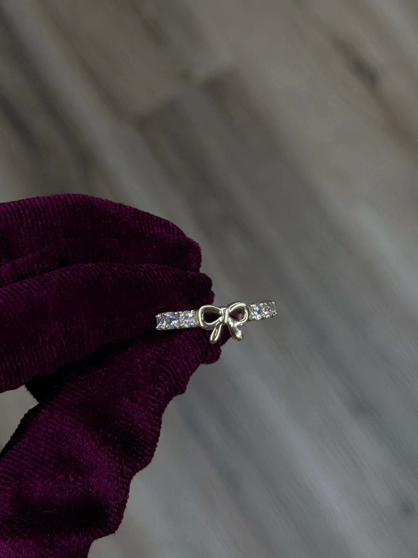 14K CZ Bow Women Ring