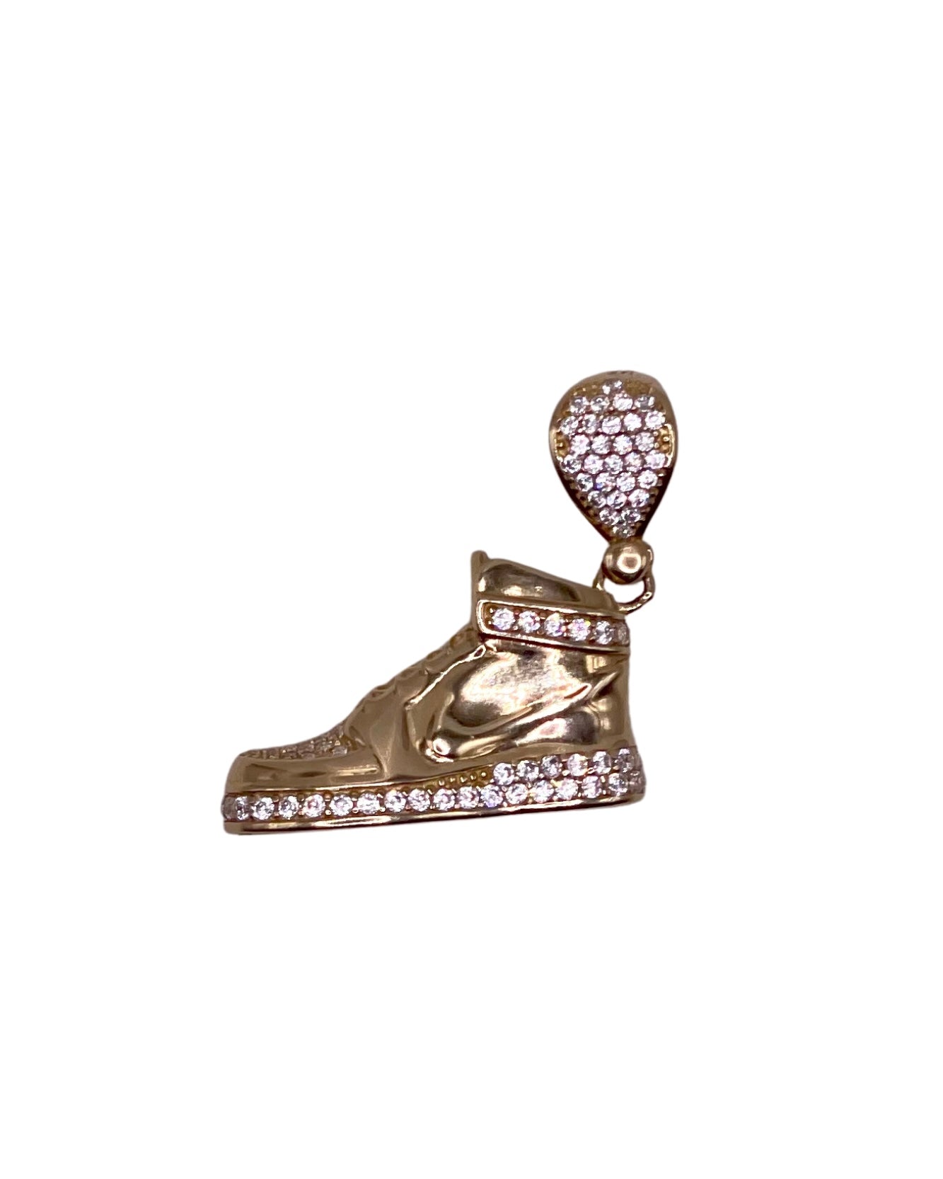 14K CZ 3D Sneaker Shoe Pendant