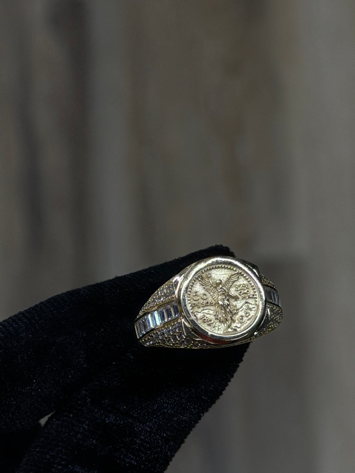 14K Baguette CZ Centenario Men Ring
