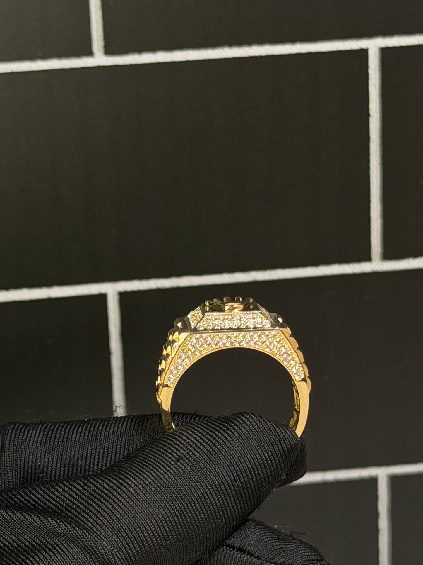 14K CZ Crown Men RIng