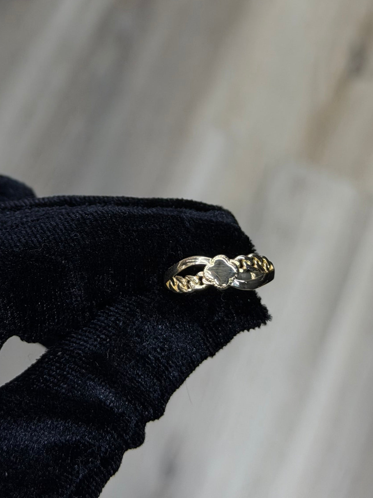 14K Clover Chain Link Women Ring