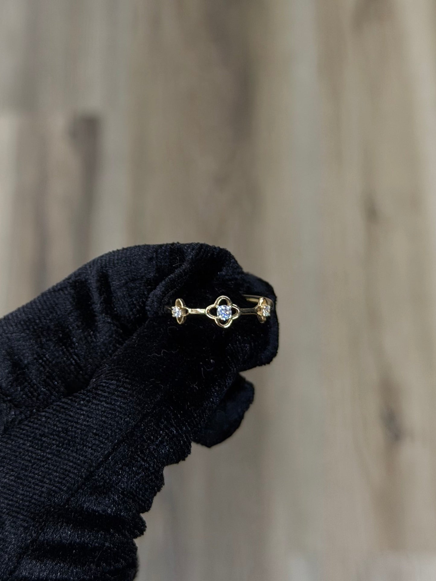14K Clover Chain Link Women Ring