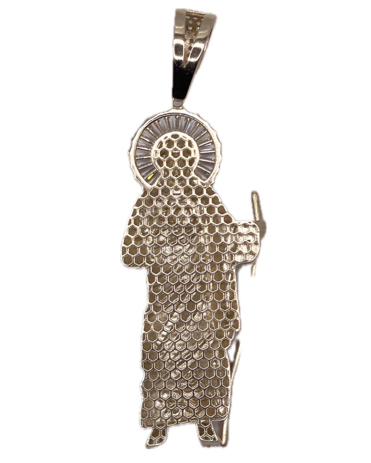 14K 2D CZ San Judas Pendant